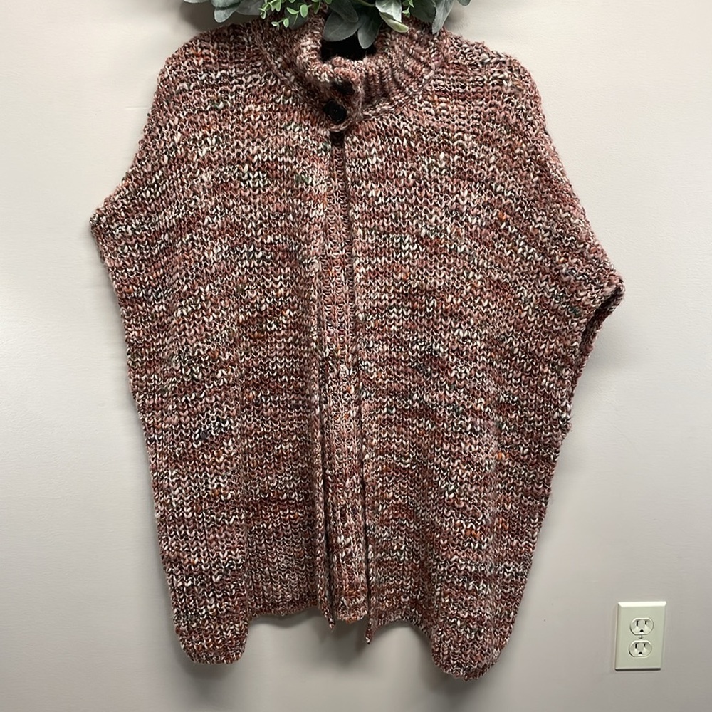 Anthropologie Elsamanda Italy Wool Blend Cardigan Short Sleeve Two Button Neck